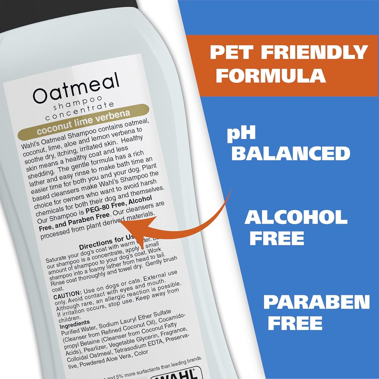 Wahl USA Dry Skin & Itch Relief Pet Shampoo for Dogs – Oatmeal Formula with Coconut Lime Verbena Scent & Pet Friendly Formula, 24 Oz - Model
