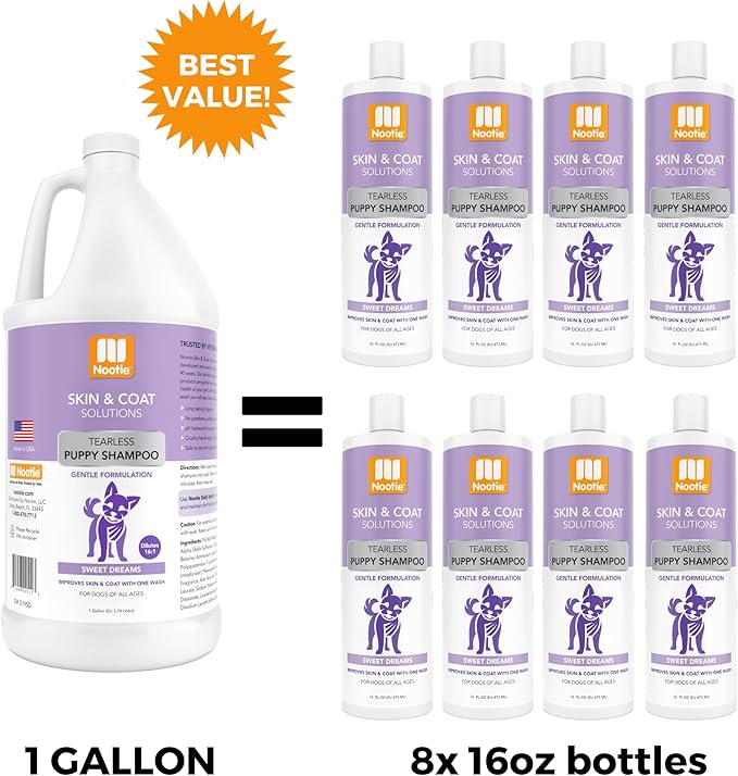 Nootie - Pet Shampoo for Sensitive Skin - Revitalizes Dry Skin & Coat - Natural Ingredients - Gentle Dog Shampoo - Cleans & Conditions