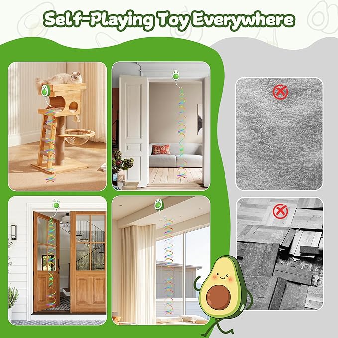 Hanging Door Feather Toy Mouse & Ribbon Wand Teaser-Flying Birds cat Toys