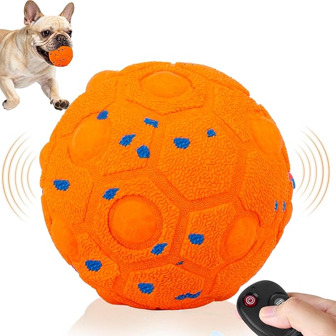 Newget Interactive Dog Toy Ball with Remote, 3 Modes Smart Moving Dog Balls with Touch Wake-Up, Automatic Bouncing/Rolling Chew-Resistant Ball for Medium & Large Dogs to Keep Busy, Indoor/Outdoor