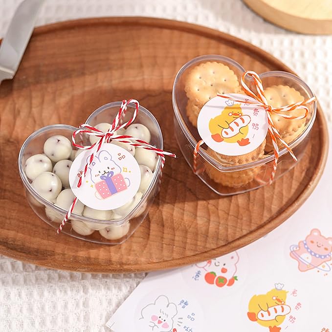 KissYou Heart Shaped Box Clear Acrylic Candy Box Bridesmaid Proposal Ring Holder Heart-shaped Cube Crystal Jewelry Display Boxes Christmas Gift Box