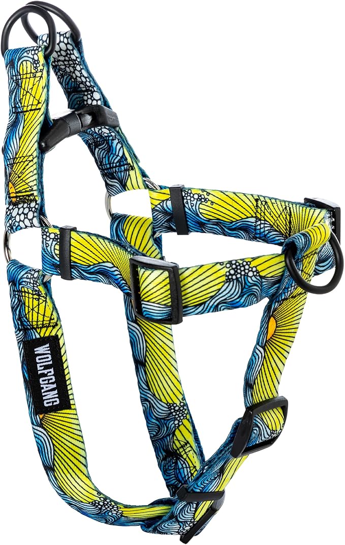 Wolfgang Heavy Duty Adjustable Dog Harness, Pull-Tested to Over 800 lbs for Walking & Training, DawnPatrol Print, Extra Large