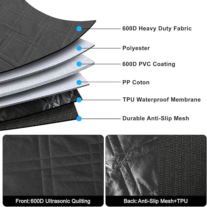 sportuli Dog Car Seat Cover Replce for Ford Maverick/Hyundai Santa Cruz, 600D Oxford Cloth Heavy Duty Waterproof Non Slip Pet Truck Back Bench Seat Cover