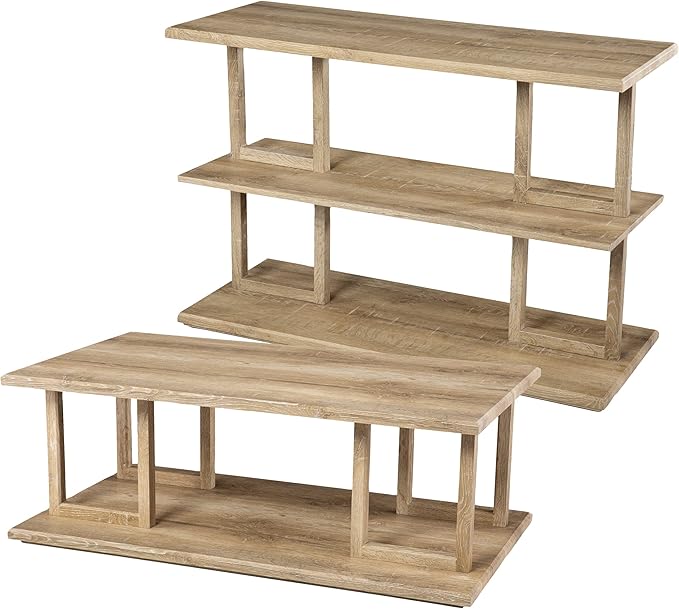 SEI Furniture Markworth Geometric 42" Wood ConsoleTable, Natural