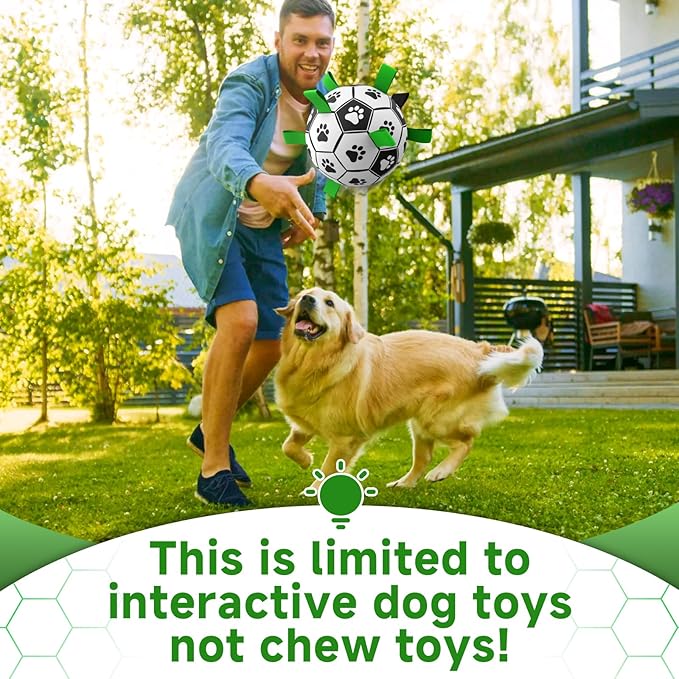 QDAN Premium Dog Toys Balls, Dog Soccer Ball with Straps, Dog Birthday Gifts, Herding Ball, Durable Balls for Small Medium Pet, Puppy Outdoor Toy, Pet Training Soccer Ball, World Cup Soccer (6 Inch)