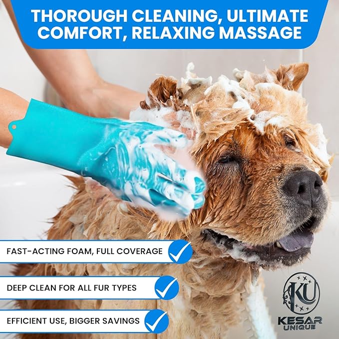 8PCS Pet Grooming & Shower Kit for Dogs & Cats| Dog Shampoo Brush with Silicone Dog Washing Gloves,Dog Bath Brush for Deshedding,Puppy & Dog Bathing Supplies(Short & Long Hair)