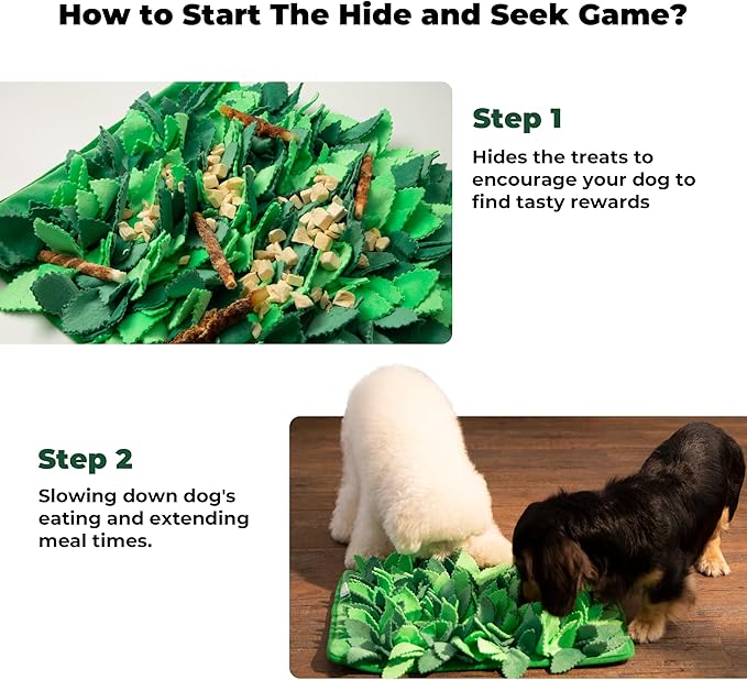 Puzzle Feeder Snuffle Mat & Slow Feeder for Dogs - Interactive Dog Puzzle Toys for Smell Training