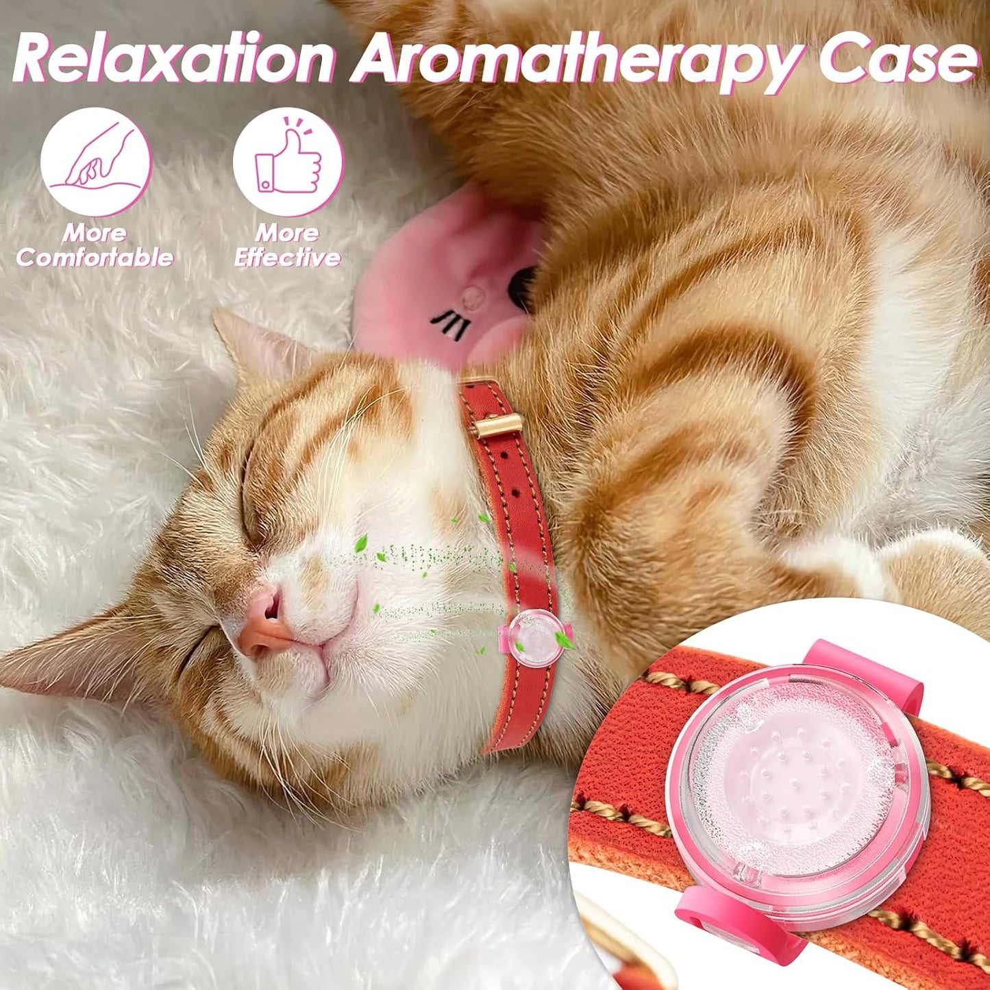 Cat Pheromone Calming Diffuser 2-Pack, Naturally Reduces Anxiety and Stress, Fits Pet Collars, Relieves Aggression and Tension(Pheromones and Refills not Included) (White+White)