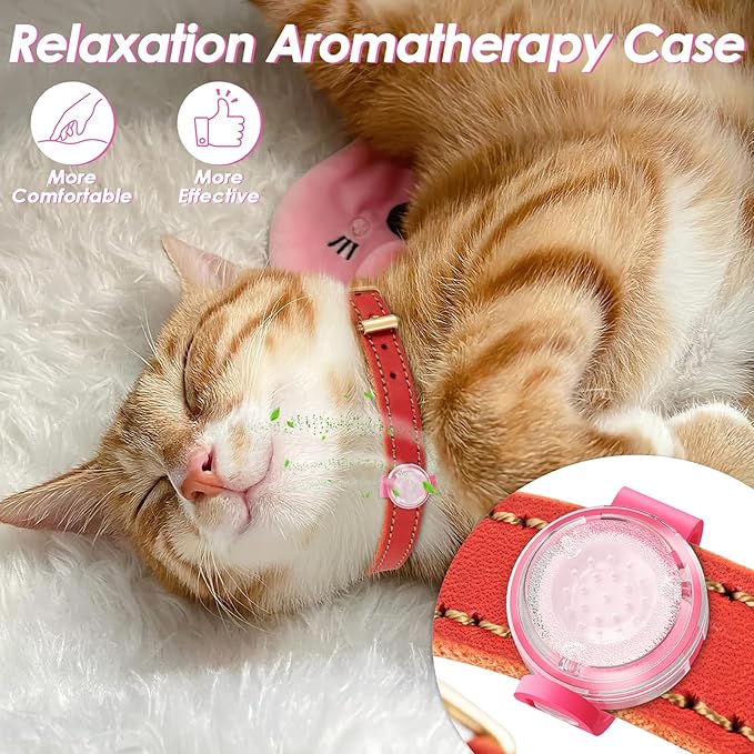 Cat Pheromone Calming Diffuser 2-Pack, Naturally Reduces Anxiety and Stress, Fits Pet Collars, Relieves Aggression and Tension(Pheromones and Refills not Included) (Pink+White)