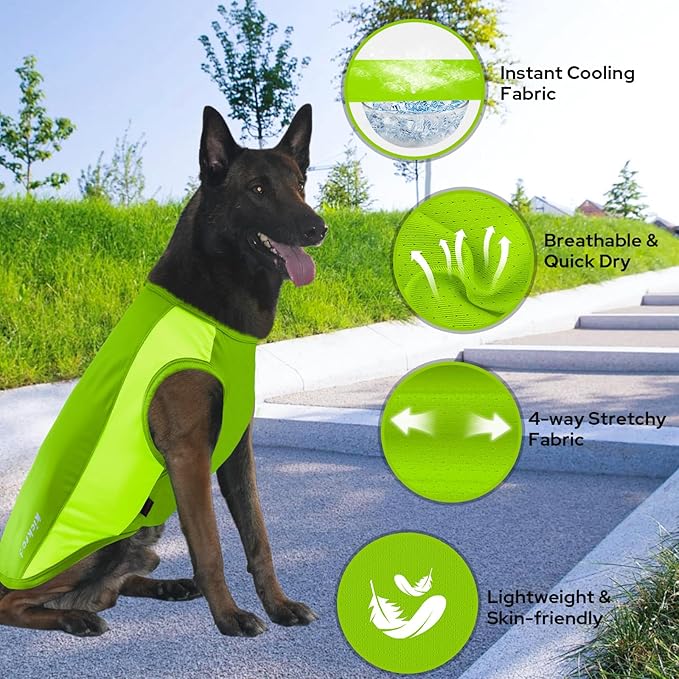 2 Pack Dog Shirts, Breathable Mesh Dog Clothes Pet Sleeveless Vest, Lightweight Stretchy Tank Top T-Shirts for Large Dogs, M