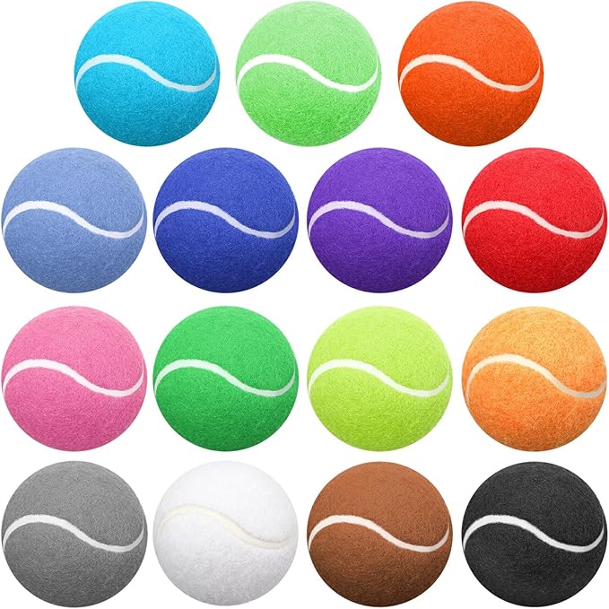 Yunsailing 45 Pcs Dog Tennis Balls Bulk 2.5 Inch Tennis Balls for Dogs Colored Mini Pet Toy Bulk for Large Medium Small Puppy Training Exercis