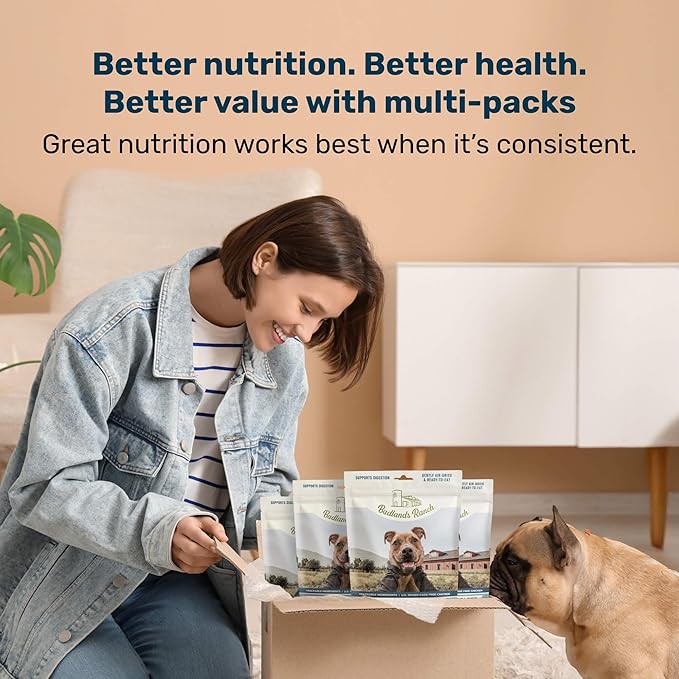 BADLANDS RANCH by Katherine Heigl- Superfood Complete, Air-Dried Adult Dog Food - High Protein, Zero Fillers, Superfood Nutrition (24 Ounce (Pack of 4), Chicken)