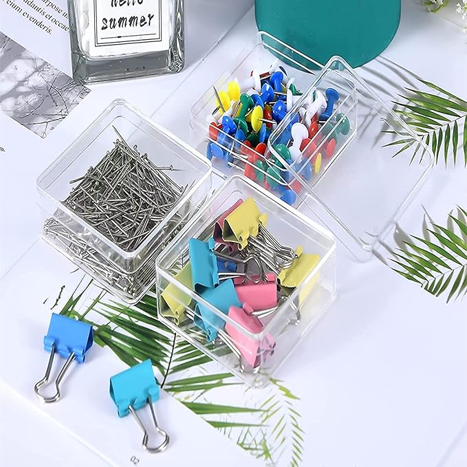 Acrylic Box 2 Packs Clear Display Box Plastic Square Cube Acrylic Storage Containers Wedding Candy Box for Jewelry Collectibles, Minerals,Figurines 4x4x2.4Inch/100x100x60mm