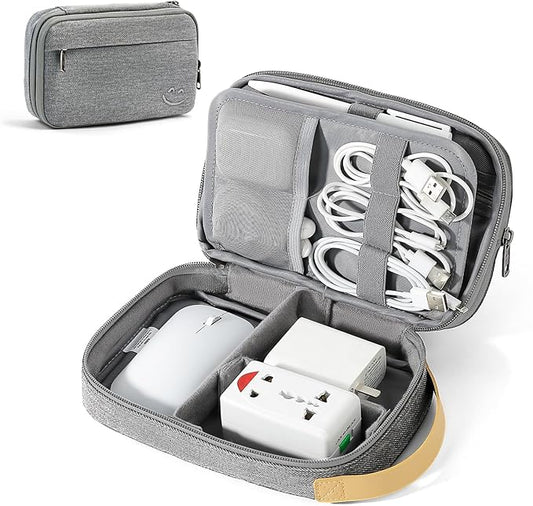 Travelkin Travel Electronic Cord Organizer Travel Case, Travel Cable Organizer Bag For Charger, Phone, Sd Card, Sim Card, Earphone, Usb Drives(Grey)