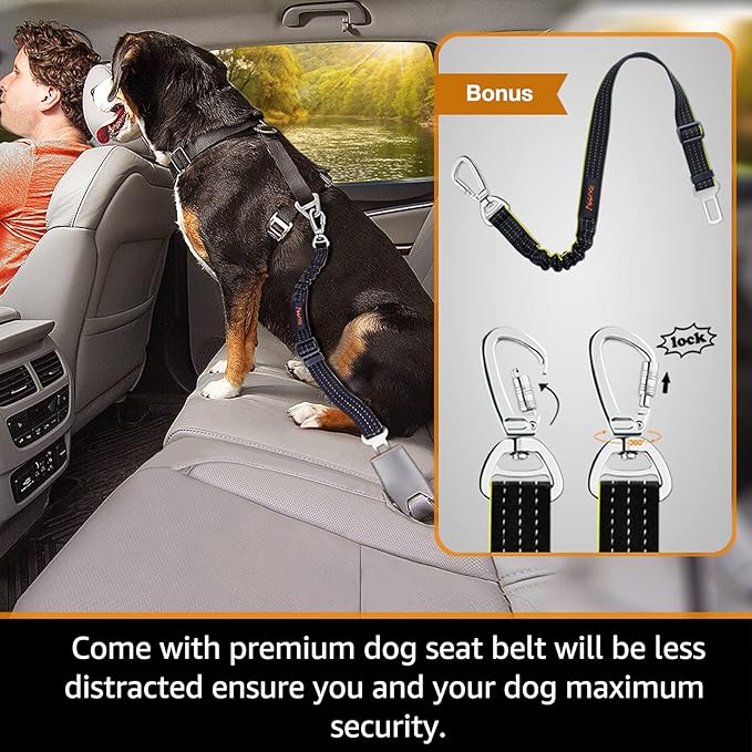 iBuddy Dog Car Seat Covers 100% Waterproof, Dog Seat Cover with Side Flaps from Scratching, Pet Seat Cover for Back Seat of Car/SUV/Truck Machine Washable… (Truck)