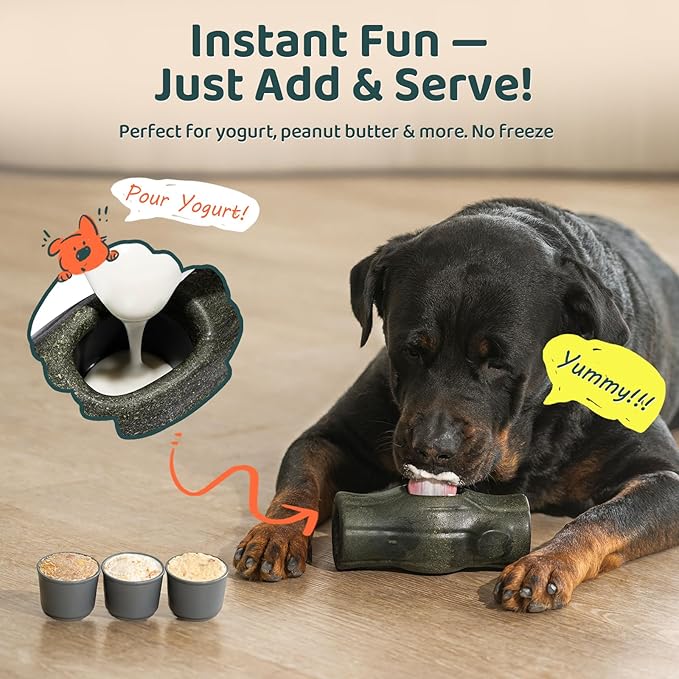 2 Pack Interactive Dog Toys for Aggressive Chewers, Long-Lasting Frozen Dogs Treat Holder to Keep Them Busy, Indestructible Dog Enrichment Toys - Reduce Anxiety, Safe for Large and XL Breed
