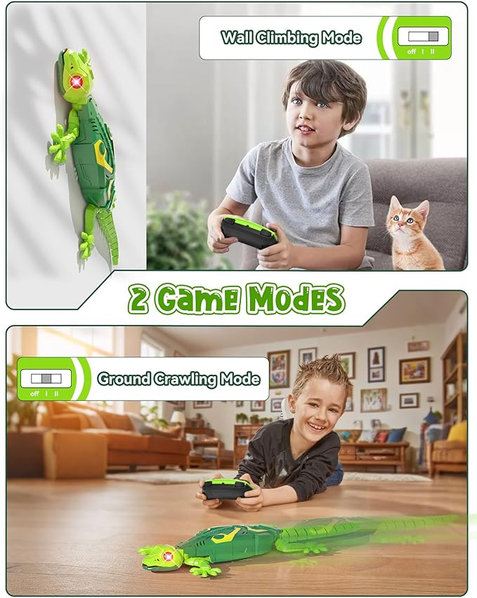 Wall Climbing Lizard,Wall Crawler Gecko Remote Control Car,Floor Ceiling Crawling Electric Lizard Rc Robot Toy,Easter Basket Stuffers Birthday Gifts Cool Toys for 3 4 5 6 7 8 9 10+ Yrs Old Boys Girls