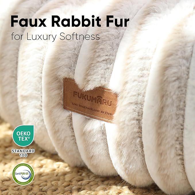 FUKUMARU Dog Bed, Gradient Color Donut Dog Beds for Medium Dogs, 30 inches Calming Orthopedic Dog Beds, Round Pet Bed with Washable Cover，Luxury Comfy Cat Bed for Indoor Cats, Camel
