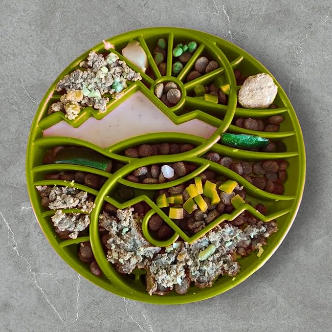 SodaPup Yin Yang eTray – Durable Enrichment Feeder Made in USA from Non-Toxic, Pet-Safe, Food Safe Material for Mental Stimulation, Calming, Slowing Down Eating, Healthy Digestion, & More