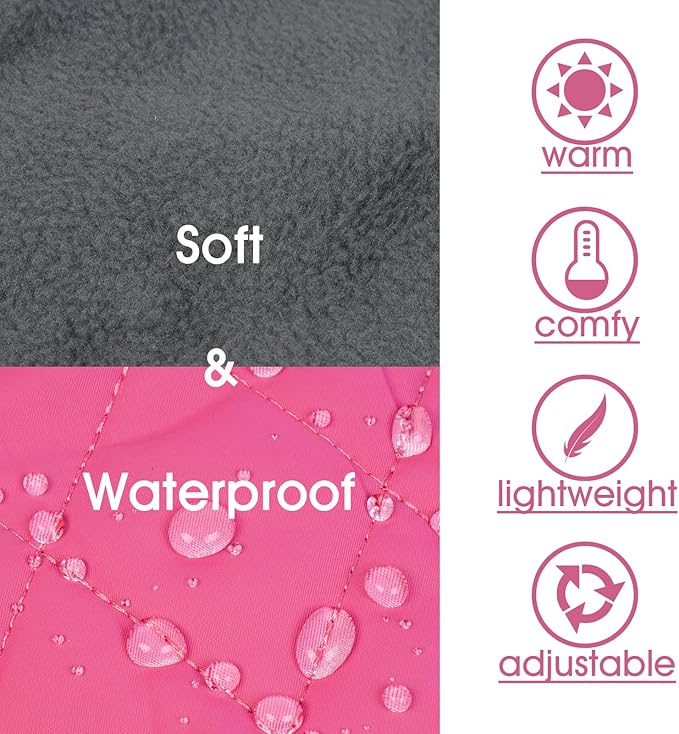 Winter Coat - Waterproof & Windproof Dog Jacket for Small to Large Dogs - Cold Weather Coats with Built-in Harness & Reflective Turtleneck