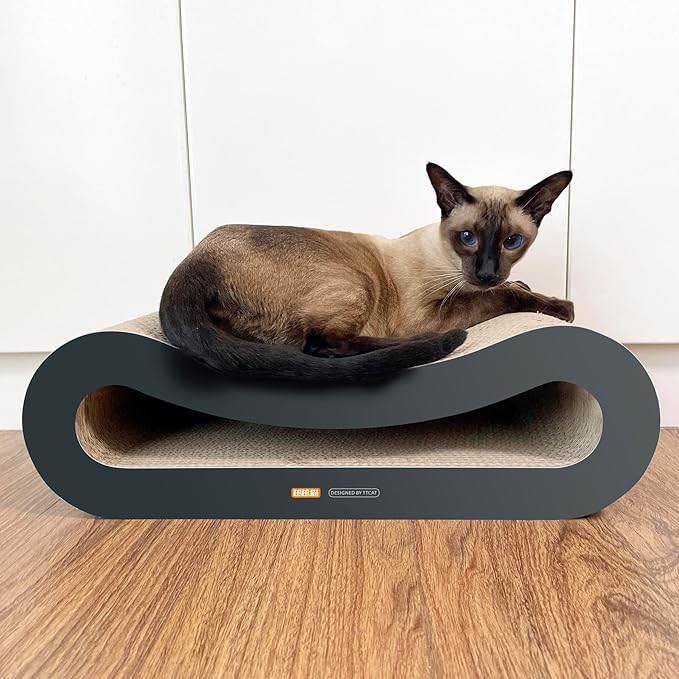 TTCAT Cat Scratch Pads,2 in 1 Corrugated Cardboard Cat Scratcher Lounge for Indoor Cats,Durable Cat Scratching Board Reversible for Furniture Protection.