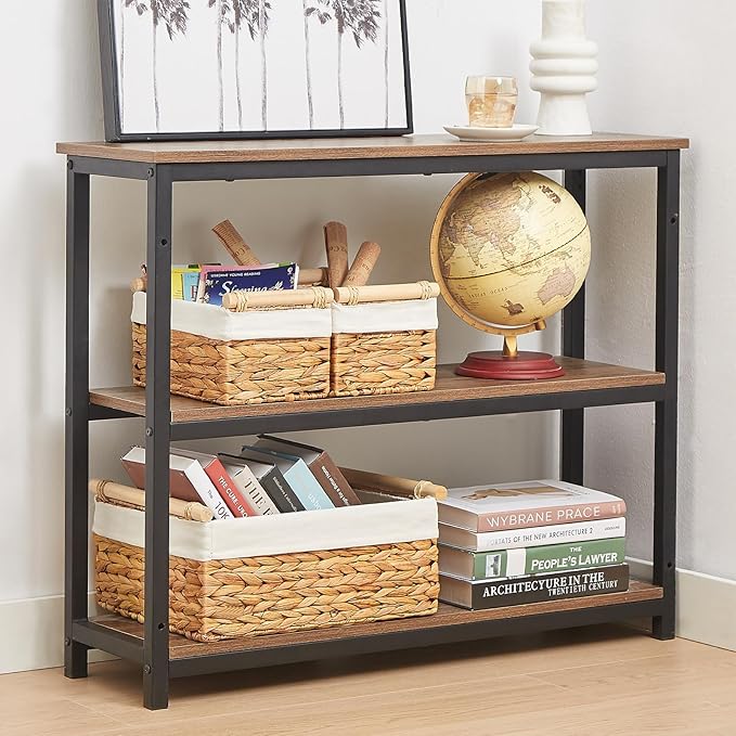 Vagusicc Wicker Storage Basket, 3-Packs Water Hyacinth Storage Baskets for Organizing, Large Cube Storage Organizer Baskets Bins with Handles for Shelves Decor, Small Toilet Paper Storage Basket
