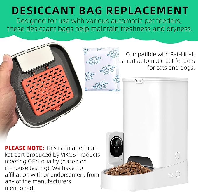 15-Pack Replacement Desiccant Bags Compatible with Pet-kit Automatic Pet Feeders, and (4 Bottles, Fresh Lotus) Cat Litter Deodorizer Compatible with PETKIT PuraX PuraMax Self-Cleaning Cat Litter Box