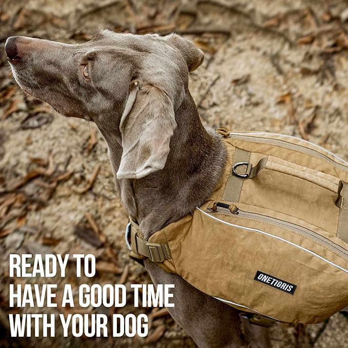 ONETIGRIS Y-Shaped Dog Backpack No Pull CAMLUS Dog Saddle Bag with D-Rings, Lightweight Dog Pack Hiking Gear for Dogs Hunting Camping Travel