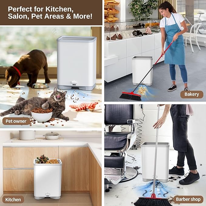 Touchless Vacuum Automatic Dustpan Cleaner Pet Hair Remover Vacuum Cleaner with Dust Bag Electric Dustpan for Sweeping Hair Vacuum for Salons Food Dirt Kitchen