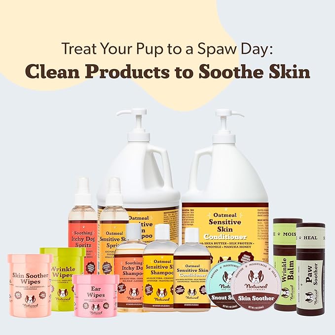 Natural Dog Company Sensitive Skin Dog Shampoo Gallon 128 oz Oatmeal Hypoallergenic Formula with Aloe, Manuka Honey & Chamomile Soothes Itchy, Dry, Flaky Skin Groomer & Multi-Dog Household Size