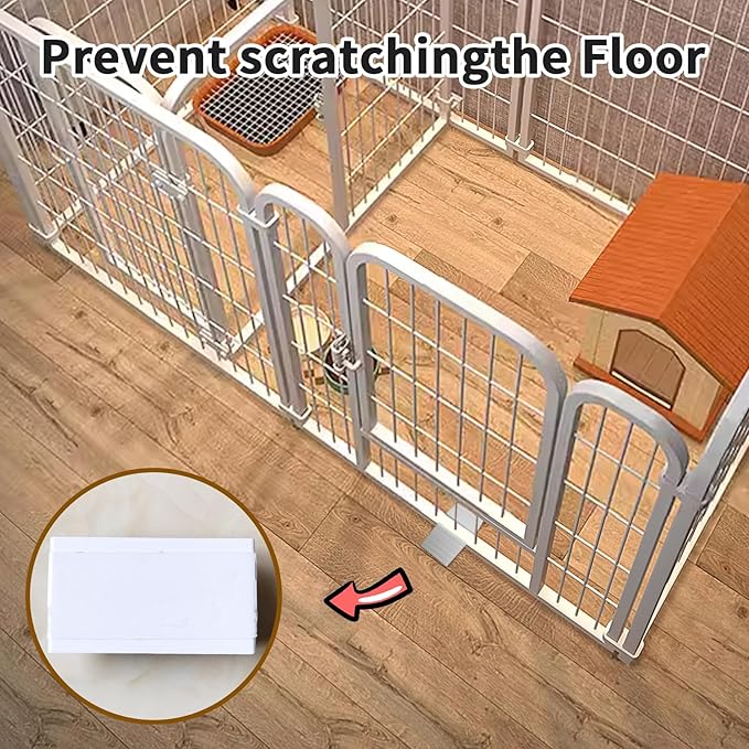 Hamiledyi 6 Pcs Support Feet for Pet Gate Plastic Triangular Isolation Fence Reinforcement Accessories Pet Gate Fence Support Feet for Configurable Wood Dog Gate Doggie Guardrail, White
