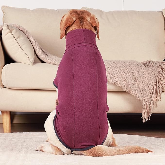 ROZKITCH Dog Winter Coat Soft Pullover Pajamas, Pet Windproof Warm Cold Weather Jacket Vest Cozy Jumpsuit Apparel Outfit Clothes for Walking Hiking Travel Sleep Red 2XS