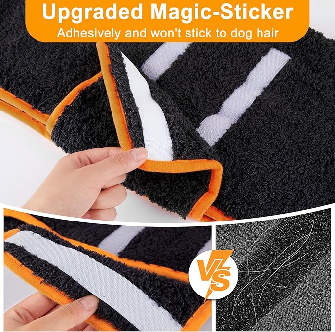 Bienbee Dog Bathrobe, Quick Drying Super Absorbent Dog Robes for After Bath, Warm Keeping Dogs Towel, Dogs Bath Supplies, Black XXL