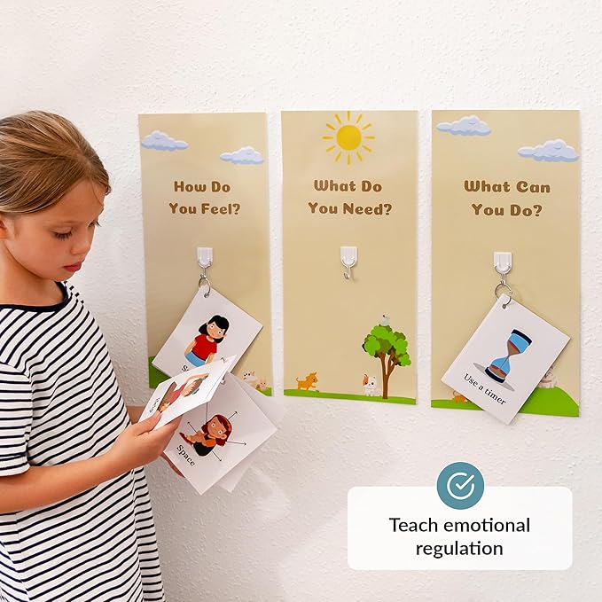 Calm Down Corner | Perfect for Classrooms | Sensory Calming Corner with Items for Kids | Education Calming Corner Kit with Posters, Solutions Wall, Sensory Toys, Fidget Tools | Special Education