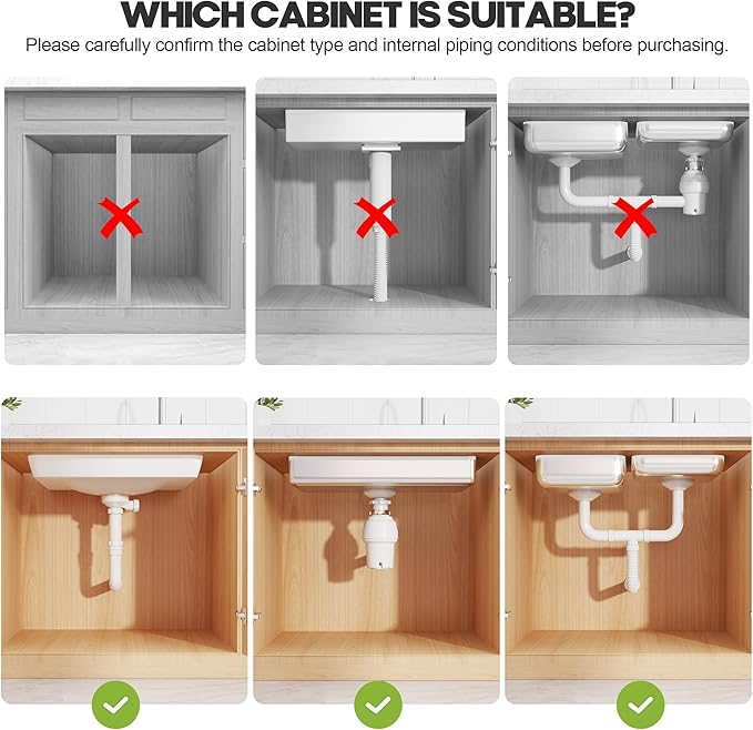 1 Pack-19"-32"W Expandable Under Sink Organizer With Upgrade Ball-Bearing Slide,2-Tier Pull Out Under Cabinet Organizer Height Adjustable,Not Suitable For Cabinets With Partitions In The Middle