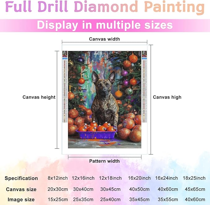 Calm Dog Diamond Art Kits for Adults, Animal DIY 5d Diamond Painting Kits for Beginners, Can Be Used As A Gift for Home and Wall Decorationn 16 * 24Inch