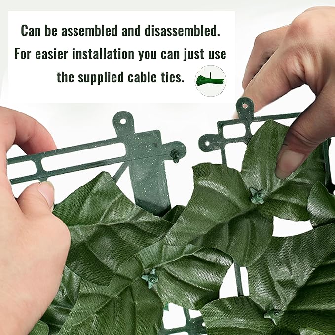 Artificial Ivy Privacy Fence Screen: 120 "x 60" (50 Sqft) Anti-Ultraviolet Artificial Hedge Grass Wall, Used for Indoor and Outdoor Green Background, Garden Greening Decoration