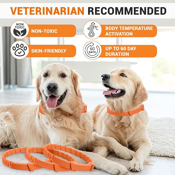 CalmPaws 3 Pack, Calming Collar for Dogs, Dog Calming Pheromone Collar, Relief Anxiety Stress Separation, Lasts 60 Days, Adjustable for All Dogs