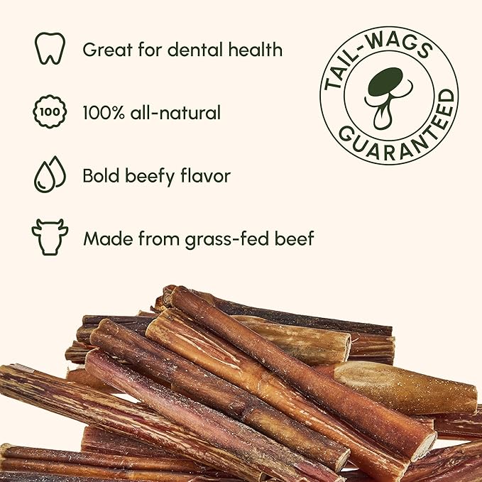 Downtown Pet Supply USA Sourced Bully Sticks for Dogs - Grass-fed Beef Chews, Low-Odor & Rawhide-Free, Long Lasting Dog Treats for Heavy Chewers - Healthy, Safe & Delicious Chews (12" 30 Pack)