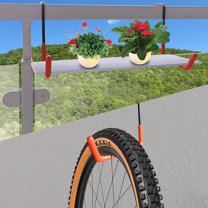 Rafter Hanger Large S Garage Hooks Bike Storage System Holder Organizer, with Non Slip Coating, for Organizing Hanging Basket, Ladders,Bicycle Wheel,Ropes and Bulk Items (12Pack, Black)
