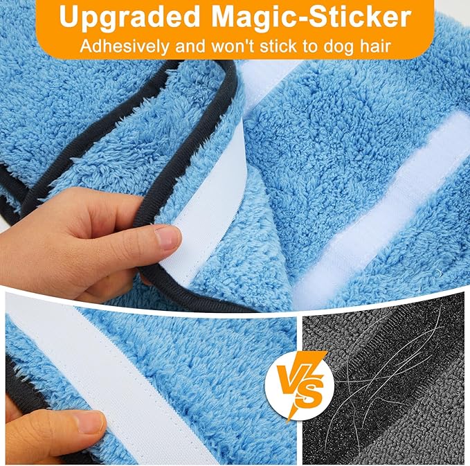 Bienbee Dog Bathrobe, Quick Drying Super Absorbent Dog Robes for After Bath, Warm Keeping Dogs Towel, Dogs Bath Supplies, Light Blue XL