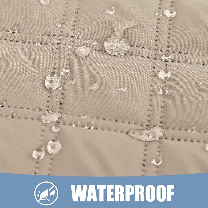 Smiry Waterproof Dog Bed Cover Pet Blanket, Soft Washable Dog Blanket for Furniture Bed Couch Sofa Reversible, Checkered (30"x53", Taupe/Taupe)