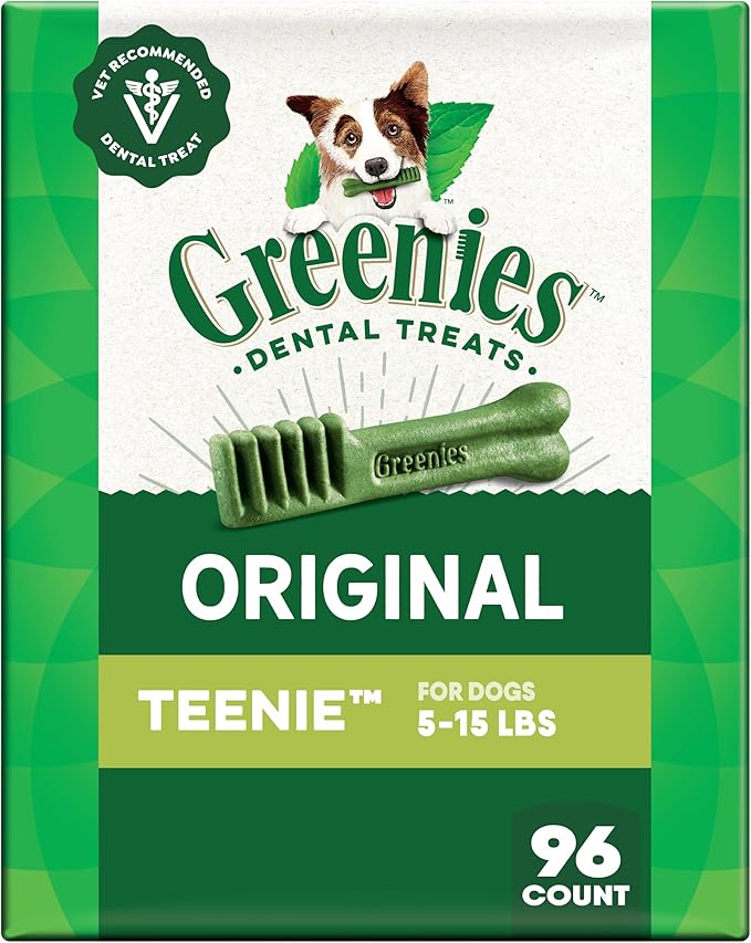 Greenies Veterinarian-Recommended Natural Dental Dog Treats Regular Size, Original Flavor, 27 oz. Pack, 96 Count