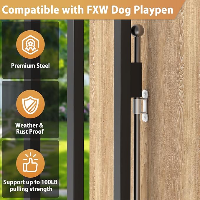 ForoGore 4 Pack Fence to Wall Anchor Compatible with FXW Dog Playpen, Dog Playpen Accessories for Yard, Fireplace, Doorways Indoor/Outdoor(White)