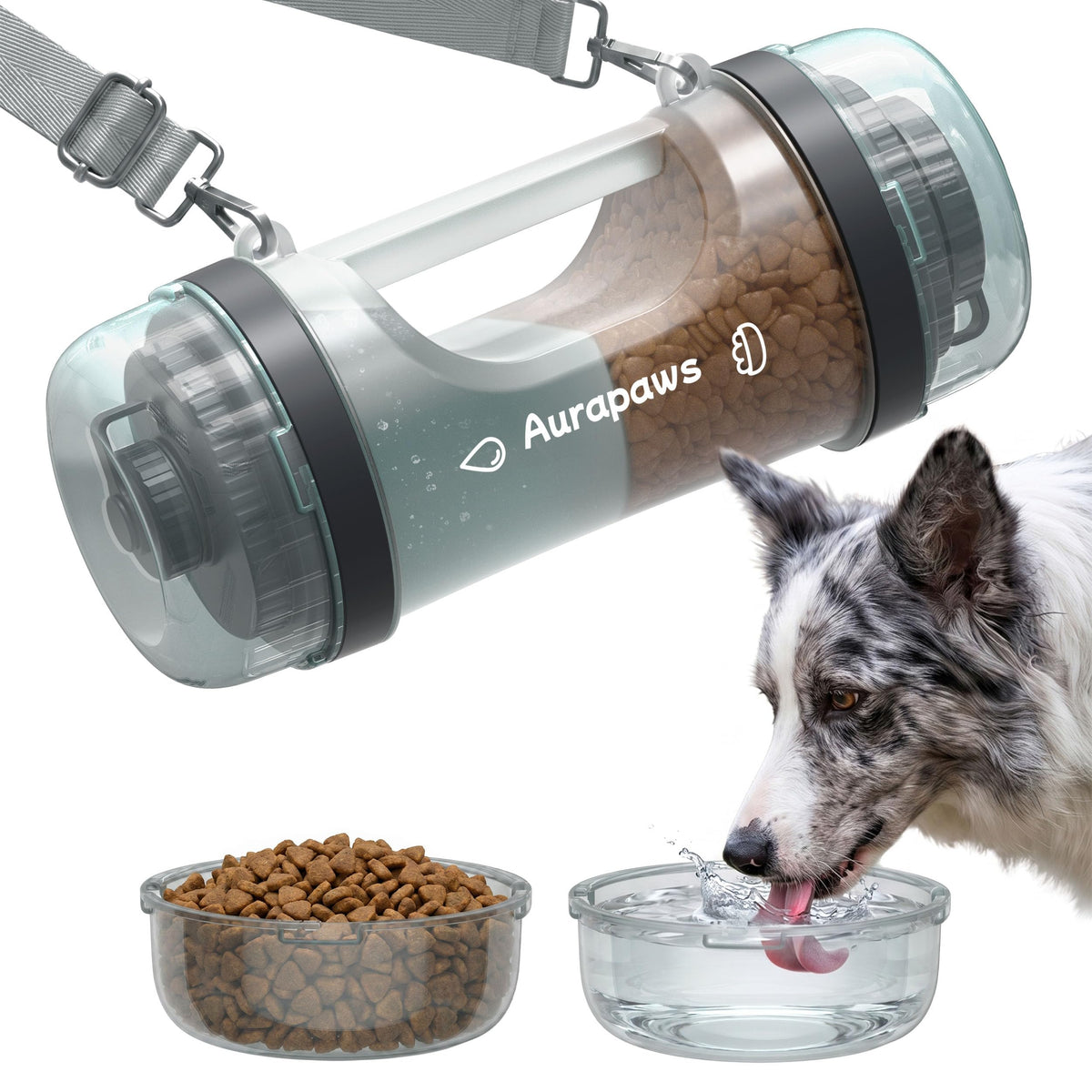 33.5oz Portable Dog Water Bottle for Travel Hydration&Food Feeder - Image 1