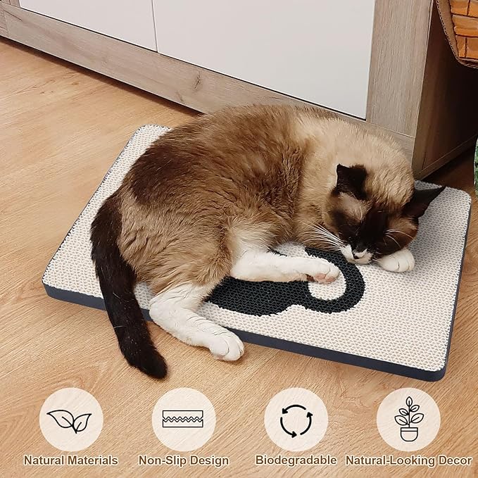 Ownpets Wall Cat Scratcher, Cute Vertical Cat Scratching Board, Wall Mounted Cat Scratch Pad for Wall, Glass, Wood, and Tile, Furniture Protector