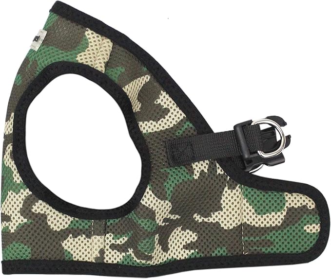 Parisian Pet Step in Dog Harness - Adjustable Freedom Harness - Green Camo Dog Vest Harness - 100% Mesh Fabric Cooling Dog Harness - Idle for Outdoor Adventures - Dog Harness Small Sized Dog - S