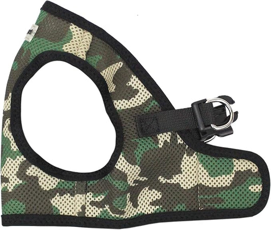 Parisian Pet Step in Dog Harness - Adjustable Freedom Harness - Green Camo Dog Vest Harness - 100% Mesh Fabric Cooling Dog Harness - Idle for Outdoor Adventures - Dog Harness Small Sized Dog - S