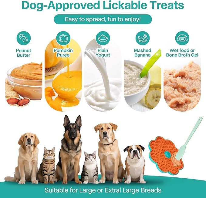 2 in 1 Lick Mat for Crate Training, Dog Slow Feeder Anxiety Relief Enrichment Pad with Suction Cups, Dishwasher Safe, BPA-Free Silicone for Small & Medium Dogs, 1 Pack