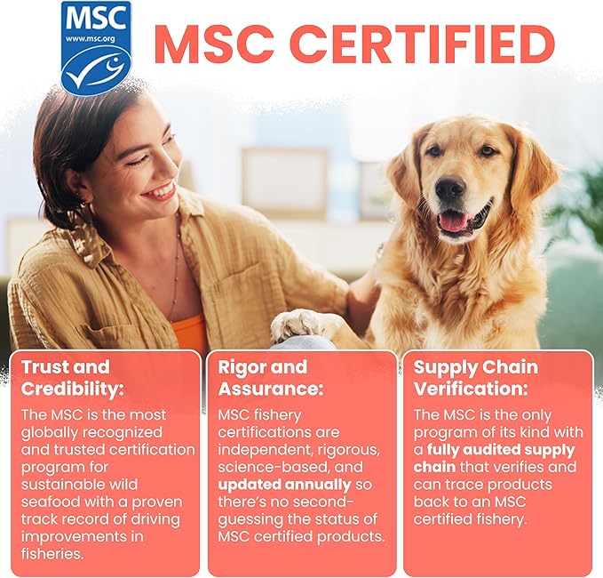 Wild Alaskan Salmon Oil for Dogs 8oz MSC Certified - Omega 3 EPA DHA for Skin & Coat, Itchy Skin & Allergies, Joint Support - Liquid w/Pump - Sockeye Salmon - Chew + Heal Labs